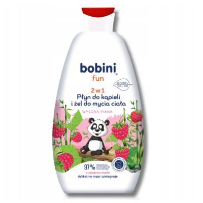 BOBINI FUN Płyn do kąpieli i żel do mycia ciała wysoka piana o zapachu malin 500 ml