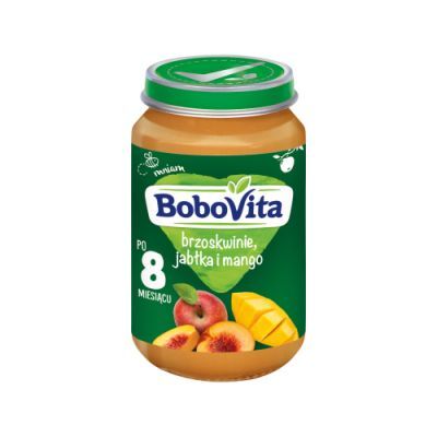 BoboVita Brzoskwinie jabłka i mango po 8 miesiącu, 190 g