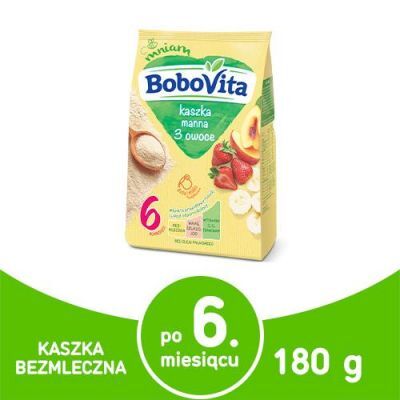 BoboVita Kaszka manna 3 owoce - 180g