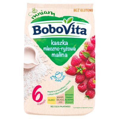 BoboVita Kaszka mleczno-ryżowa malina - 230g