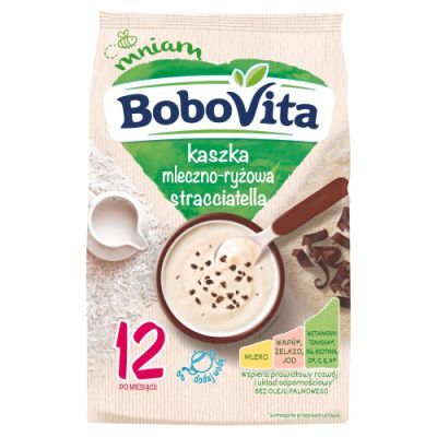 BoboVita Kaszka mleczno-ryżowa stracciatella po 12 miesiącu, 210 g