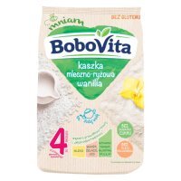 BoboVita Kaszka mleczno-ryżowa wanilia bezglutenowa bez dodatku cukru po 4 miesiącu, 230 g