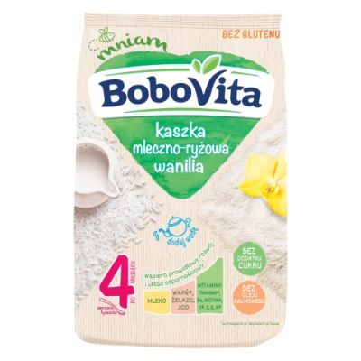 BoboVita Kaszka mleczno-ryżowa Wanilia po 4 miesiącu, 230 g