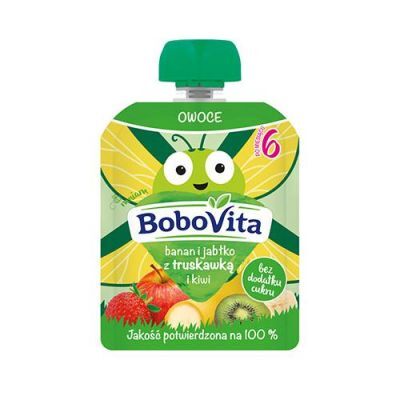 BoboVita Mus banan, jabłko, truskawki, kiwi, 80 g