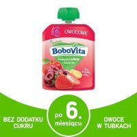 BoboVita Mus truskawka, wiśnie, banan - 80g KRÓTKA DATA 30.12.2025