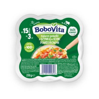 BoboVita Obiadek makaronowe gwiazdki z szynką po 15. miesiącu, 250 g