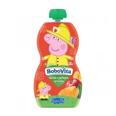 BoboVita Peppa Pig Mus Morela jabłko gruszka, 100 g KRÓTKA DATA  02.06.2026