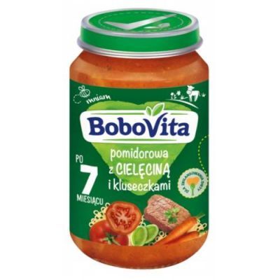 BoboVita Pomidorowa z cielęciną i kluseczkami po 7 miesiącu, 190 g