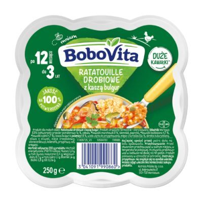 BoboVita Ratatouille drobiowe z kaszą bulgur po 12 miesiącu, 250 g