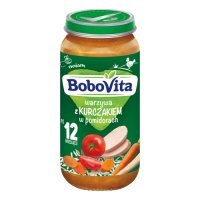 BoboVita Warzywa z kurczakiem w pomidorach po 12 miesiącu, 250 g