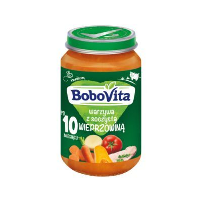 BoboVita Warzywa z soczystą wieprzowiną po 10 miesiącu, 190 g