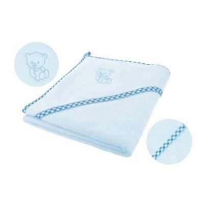 BOCIOLAND Bawełniane okrycie kąpielowe 100x100cm niebieskie, 1szt.