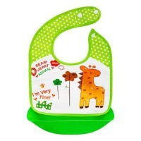 BOCIOLAND Śliniak dla dzieci z odpinaną kiszonką Żyrafa