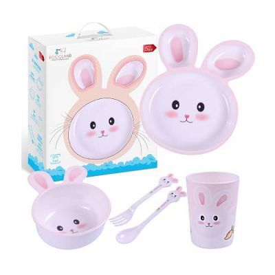 Bocioland Zestaw 5 naczyń dziecięcych Królik