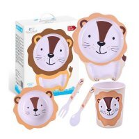 Bocioland Zestaw 5 naczyń dziecięcych Lew