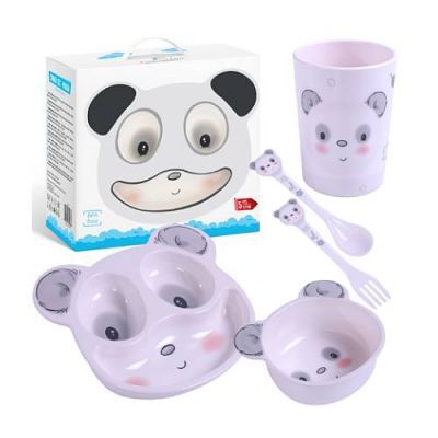 Bocioland Zestaw 5 naczyń dziecięcych Panda