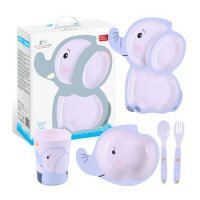 Bocioland Zestaw 5 naczyń dziecięcych Słoń