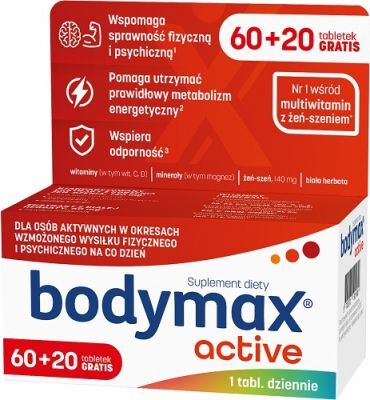 BODYMAX ACTIVE 60 tabletek + 20 tabletek