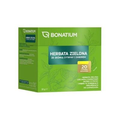 Bonatium Herbata zielona ze skórką cytryny i imbirem, 1.6gx20 sztuk