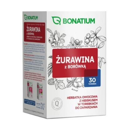 Bonatium Żurawina z borówką, herbatka owocowa z hibiskusem, 30 sasz.