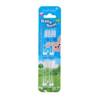 BRUSHBABY Sonic Końcówki wymienne do szczoteczki sonicznej dla dzieci 18-36 miesięcy, 4szt.