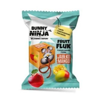 BUNNY NINJA Fruit Fluk Przekąska owocowa o smaku jabłko-mango, 15g KRÓTKA DATA 28.02.2025