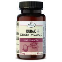 Burak+ z żelazem i witaminą C, 90 tabl.