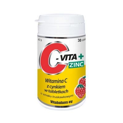 C-VITA + ZINC 30 tabletek o smaku truskawkowym
