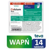 CALCIUM TEVA 14 tabletek musujących, alergia, wapń