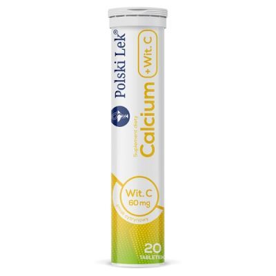 CALCIUM + WITAMINA C 300 mg smak cytrynowy - 20 tabletek