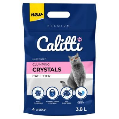 Calitti Clumping Crystals Silikonowy, zbrylający, bezzapachowy żwirek dla kota, 3,8 l