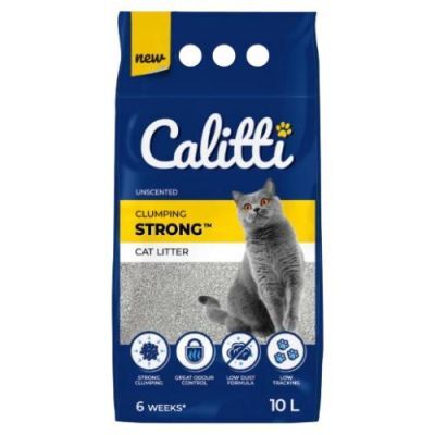 Calitti Strong Bentonitowy, mocno zbrylający, bezzapachowy żwirek dla kota, 10l