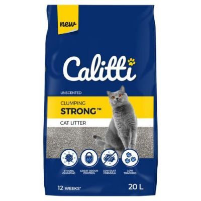 Calitti Strong Bentonitowy, mocno zbrylający, bezzapachowy żwirek dla kota, 20l