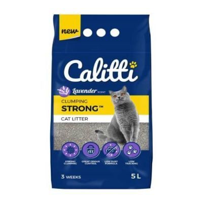 Calitti Strong Bentonitowy, mocno zbrylający, lawendowy żwirek dla kota, 5l