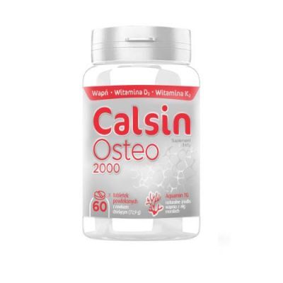 Calsin Osteo 2000 wapń 800 mg, witamina D i K2 - 60 tabl. KRÓTKA DATA 30.09.2026