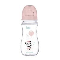 CANPOL BABIES Butelka Antykolkowa 12m+ różowa panda, 300ml 35/222
