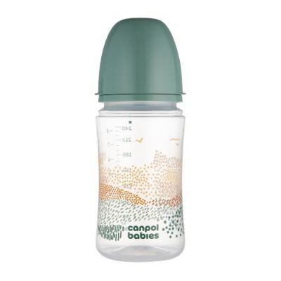 CANPOL BABIES Butelka antykolkowa EasyStart Mountains 3m+ 240ml green 35/243