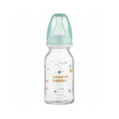 CANPOL BABIES Butelka szklana turkusowa 3m+ TOYS 120ml 42/202