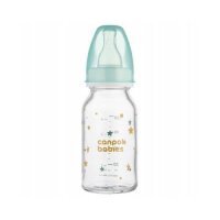 CANPOL BABIES Butelka szklana turkusowa 3m+ TOYS 120ml 42/202
