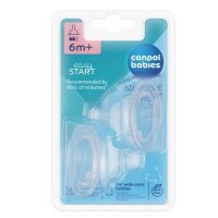 CANPOL BABIES EasyStart Smoczki silikonowe średni do butelki szerokiej 21/731, 2 sztuki