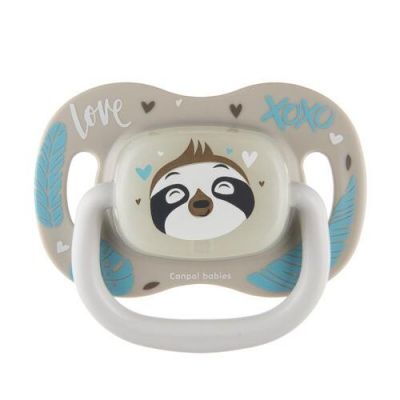 CANPOL BABIES Exotic Smoczek silikonowy Leniwiec 18m+, 1szt.