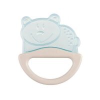 CANPOL BABIES gryzak elastyczny z grzechotką dla niemowląt i dzieci niebieski miś 13/107
