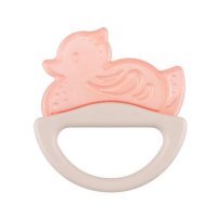 CANPOL BABIES Gryzak elastyczny z grzechotką różowa kaczka 13/107, 1szt.