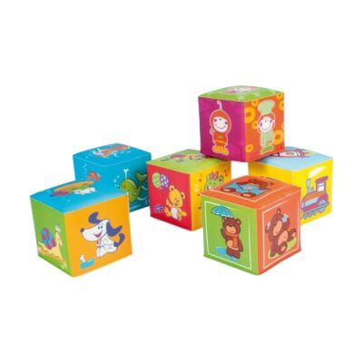 CANPOL BABIES Kostka edukacyjna miękka 6m+, 6szt. 2/817