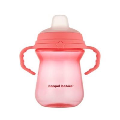 CANPOL BABIES Kubek niekapek z miękkim ustnikiem FirstCup 250ml, różowy 56/615_pin