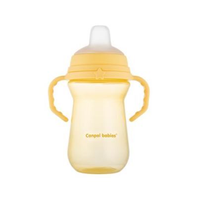 CANPOL BABIES Kubek niekapek z silikonowym ustnikiem FirstCup, 250ml 56/615_yel