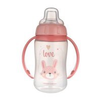 CANPOL BABIES Kubek treningowy z miękkim ustnikiem CUTE ANIMALS różowy 6m+ 320ml 56/512