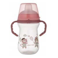 CANPOL BABIES Kubek z silikonowym ustnikiem FirstCup BONJOUR PARIS 250ml różowy