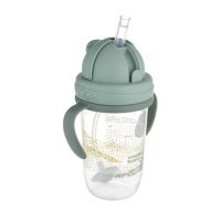Canpol Babies Mountains Kubek niekapek z rurką i odważnikiem zielony 56/620, 270 ml