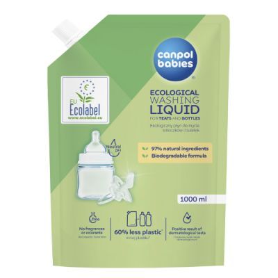 CANPOL BABIES Płyn do mycia butelek i smoczków (opakowanie uzupełniające), 1000 ml
